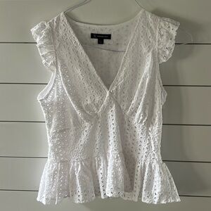 NWOT. INC white blouse size 2. Lined.